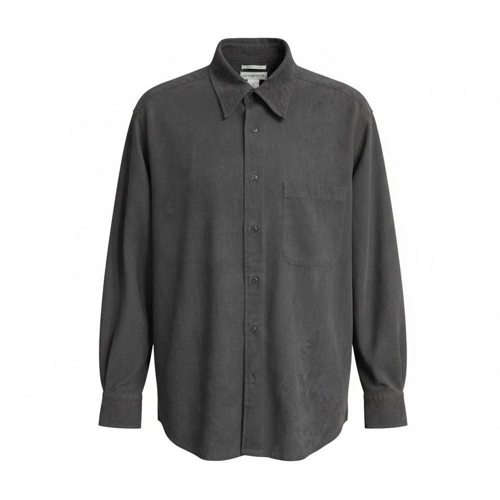 Chereskib Sueded Luxe Black Button Up Shirt Long Sleeve Size Medium